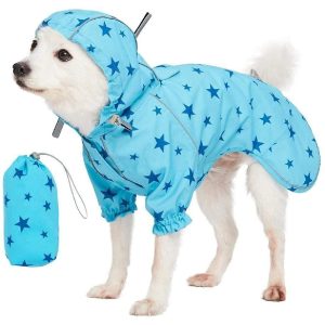 Blueberry Pet's Two-Legged Reflective Dog Raincoat
